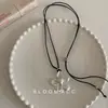 Blogger Ins Coreano Corte de Flor Cuerda Negra Tirar Ajustable Collar Simple y Versátil Simple Elegante Cadena Larga
