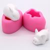 Tridimensional cartoon 3D White Rabbit pig açúcar mousse bolo sorvete panela quente manteiga chocolate silicone molde