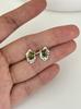 Aretes de Plata 925 con Zirconia Verde Oliva Diseño Nicho Sentido Avanzado Temperamento Francés Estilo Ins Aretes Diarios para Ir al Trabajo
