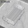 Caja de almacenamiento apilable de gran capacidad con patrón de glaciar, transparente para escritorio, acrílico de alto valor, cesta de almacenamiento para cosméticos