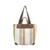 Bolso Tote, Bolso de Mano para Ir al Trabajo, Bolso de Hombro Rayado, Nuevo 2025 Moderno Patchwork de Lona a la Moda Color Block Bolso de Axila para Mujer