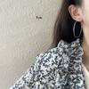 Pendientes de Aro Clásicos Básicos Combinables de Plata S925 Pendientes de Círculo Simple Europeo Americano Exagerado 327