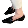 Mocasines de piel de oveja - elegantes y versátiles para el trabajo, con efecto adelgazante, diseño retro, estilo fácil de poner, zapatos pequeños de piel, punta cuadrada y tacón grueso