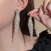 Pendientes de Triángulo Geométrico Largo Dingka Long con Strass para Mujer, Pendientes de Botón Geométricos Huecos Versátiles y de Moda