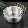 Tigela de mistura de aço inoxidável estilo coreano, bacia para salada, panela para macarrão, tigela para macarrão, bacia para cozinhar, bacia de uma orelha, tigela criativa de puxar com alça