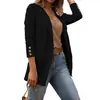 Outono/Inverno 2026 Amazon Aliexpress Mais Vendido Feminino Cor Sólida Lapela Blazer Manga Longa Versátil Slim Moda Jaqueta