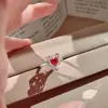 Collar Colgante Corazón de Durazno Blanco Cupido Incrustado con Anillo en Forma de Corazón Paraíba Juego de Gemas para Mujer