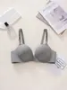 Lencería sin costuras para mujer en verano, simple y cómoda, los pechos pequeños se juntan para hacer que parezcan más grandes, sujetador sexy anti-caída con tirante de letras expuestas