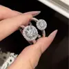 Anillo de Plata de Ley 925 Estilo Pang Donglai con Moissanita de 1 Quilate Micro-Incrustado Diseño de Círculo Redondo, Anillo de Amistad, Artículo Popular de Transmisión en Vivo