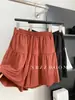 Pantalones Falda de Cinco Puntos Casuales Elásticos de Cintura Alta Simples de Verano para Mujer Delgados Sueltos Adelgazantes Pierna Ancha Shorts Frescos de Moda 2025