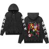 Comercio Exterior Lavado Viejo Vintage Sudadera con Capucha Cierre Impresión Demon Slayer Blade Hombres y Mujeres