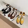 Botas Esportivas Casuais Femininas com Aumento Interno de Altura, Botas Martin de Cano Alto para Treinamento Alemão, Novas Botas de Cano Curto com Cadarço de Bico Redondo em Couro Genuíno de Couro Bovino para Outono e Inverno