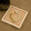 Pulsera de estilo chino con bendición de jade y flor de durazno, pulsera de cuentas transparentes chinas, pulsera con nudo de dosel de loto y perla