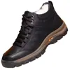 Sapatos Masculinos de Inverno Novos Couro Confortáveis Calçados de Caminhada Atacado Transfronteiriço Veludo Plus Couro Cano Alto Calçados Casuais