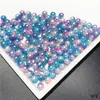 Perla artificial color mágico 8 mm sin agujero degradado sirena cuentas sueltas diy hecho a mano cuentas redondas pequeñas relleno de cubo cosmético joyería