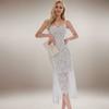 Transfronteiriço 2025 Estilo Coreano Moda Elegante Slim Sexy Alça Renda Cor Sólida Vestido Estilo Socialite