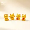 Micro-paisagem criativa fofo animal de estimação amarelo gato da sorte estatueta DIY acessório de decoração ornamento mini de mesa