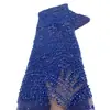 Vestido Europeo y Americano Bordado Lentejuelas Malla Tela Pesada con Perlas Encaje de Lentejuelas Nupcial