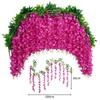 Simulación de flor de glicina, flor falsa, enredadera, flor decorativa, bobinado de techo, flor de plástico, enredadera, cadena de flores, planta, tubo de aire acondicionado, blindaje.