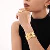 Enigma Europeo Americano Mariposa Brazalete de Apertura Exagerada Acero Inoxidable Chapado en Oro de 18k Elegante Lujo Ligero Brazalete Transfronterizo para Mujeres