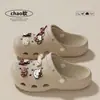 Sapatos de Furos com Gatinho Desenho Animado Femininos 2026 Verão Novos Externos Antiderrapantes Respiráveis Tipo Tamanco Bico Fechado Sandálias de EVA Masculinos