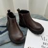 Botas de Couro da Moda Coreana para Meninas 2024 Primavera e Outono Botas Martin para Meninos Moda Versátil Botins de Couro de Cano Baixo para Crianças Mais Velhas