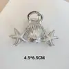 Pinza para el Cabello de Aleación con Forma de Estrella de Mar y Concha Europea y Americana, Pinza de Alta Gama, Pinza de Tiburón para Recoger la Mitad del Cabello en la Parte Posterior de la Cabeza, Accesorio para el Cabello Transfronterizo
