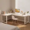 Escritorio de esquina para computadora, mesa de escritorio para juegos, escritorio en forma de L para el hogar, mesa de estudio para dormitorio, escritorio de oficina simple, banco de trabajo