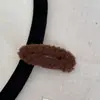 Presilha de Cabelo Fofa Estilo Francês de Pelúcia Quadrada BB Clip Fio de Tricô Colorida Grampo de Cabelo Grampo de Franja Acessório de Cabelo
