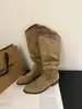 []Botas Vaqueras Mujer 2026 Otoño/Invierno Nuevas Botas Altas Hasta la Rodilla Estilo Europeo Tacón Grueso Tacón Medio Botas de Monta