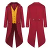 Nuevo Traje de Esmoquin Medieval Retro para Hombre, Disfraz de Payaso, Vestido Rojo de Baile y Performance de Amazon en Stock