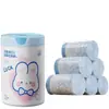 Bolsa de basura de plástico con cordón, diseño de conejo con corazón azul de dibujos animados, engrosada y extragrande, de mano, resistente al desgarro, para uso en la cocina del hogar