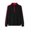 Sudadera unisex con cuello alto y media cremallera, adecuada para uniformes de equipo, forro polar, color liso, mangas raglán, bloques de color, estampado de rejilla de piña, con estampado de logo