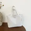 Bolsa feminina de veludo cotelê, simples e elegante, estilo coreano, bolsa de ombro e debaixo do braço, bolsa de mão de grande capacidade, bolsa tote, bolsa moderna para o dia a dia