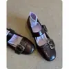 Zapatos de Ballet con Correas, Zapatos de Noche, Zapatos Planos para Mujer, Elegantes Zapatos Mary Jane con Hebilla, Estilo Francés, Adecuados para el Trabajo Diario, para Combinar con Faldas, Suaves y Femeninos