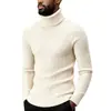 Suéter de punto trenzado de cuello alto para hombre, jersey estilo Amazon, suéter de corte ajustado, prendas de punto de manga larga con cuello alto para hombre