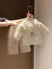 Conjunto Elegante de Outono e Inverno para Meninas, Roupas Separadas Quentes Acolchoadas para Bebê, Conjunto Elegante de Algodão Fino de Duas Peças para o Inverno