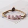 Design doce estilo antigo pulseira de cerâmica com contas simples fresca feminina estudante fecho pulseira pulseira trançada Mori