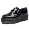 Zapatos Bajos de Cuero Pequeños con Suela Gruesa y Hebillas para Mujer, Cuero Genuino, Estilo Británico, Casual, Estudiantes, Suelas de Plataforma Mediana-Gruesas
