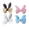 Lindos accesorios de lazo con orejas de conejo de lunares, calcetines, materiales de decoración para muñecos de mascotas, accesorios de bricolaje, decoraciones para sombreros