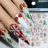 Adesivos de Unhas Artísticas Novos Transfronteiriços Estereoscópicos em Relevo Desenho Animado Floco de Neve de Natal Árvore de Natal Cordão de Luzes Boneco de Neve Adesivos de Unha de Natal