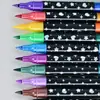 Plumón de Glitter con Arena Fluida Luminosa y Brillante, Efecto Cambiante de Luz Plateada, Específicamente para Journaling, Bolígrafo Fluorescente Infantil, Plumón de Glitter para Dibujar