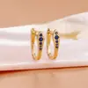 Pendientes Europeos y Americanos Transfronterizos de Color Francés Circonita Forma de U Retro Personalizados Estilo Ins Versátiles Pendientes para Mujer