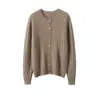Cárdigan de cachemir con cuello redondo para mujer, engrosado, holgado, adelgazante, versátil, cálido, chaqueta cárdigan de punto estilo perezoso