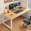 Escritorio de computadora, escritorio de oficina en casa, escritorio de estudio para estudiantes, mesa larga de pared, esenciales simples para casa de alquiler
