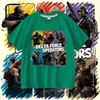Mercancía de ropa infantil Delta Force, camiseta de manga corta 100% algodón para niños, top moderno "Weilong" de manga corta "Rosa Dorada Grabada"
