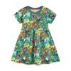 Vestido nuevo de verano para niñas europeas y americanas, vestido de manga corta de algodón tejido, linda falda de princesa para niños de una generación de cabello
