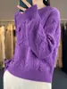 Suéter de Lana Estilo Nuevo 2026 para Mujer, Suéter Pulóver de Ganchillo con Flor Tridimensional Hecha a Mano, Cuello Redondo, Tejido de Punto de Manga Larga, Top Holgado