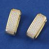 Suministro Directo de Fábrica Pendientes Cuadrados Super Brillantes con Microincrustaciones de Diamante para Mujer Pendientes de Aro para Oreja Ligeros de Lujo de Venta Caliente Transfronteriza Europea y Americana Pendientes de Moda