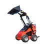 Cargadora compacta de dirección deslizante con tracción en las cuatro ruedas y dirección en las cuatro ruedas, Cargadora de ruedas con capacidad de carga de 320 kg, Directamente del fabricante
